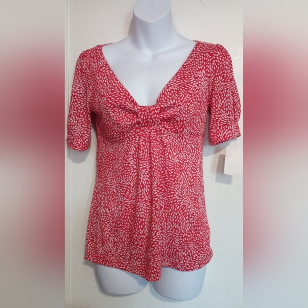 Red Patterned Women's Top
